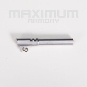 Top view of the M1911 1:2.05 Black/White Toy Guns Barrel, designed for smooth shooting action and precise accuracy in realistic toy gun models.