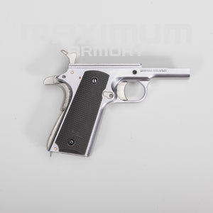Side view of the M1911 1:2.05 Black/White Toy Guns Frame/Receiver, designed for durability, precision, and realistic weight balance in toy gun assembly.
