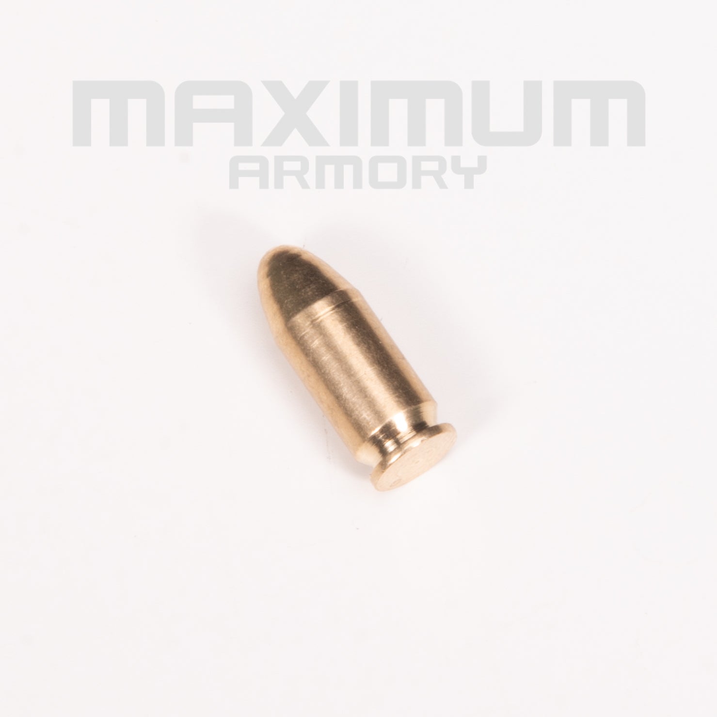 Top view of the M1911 1:2.05 Black/White Toy Guns Solid Brass Bullet Model, a realistic miniature brass bullet replica designed for display and collection, compatible with 1:2.05 scale M1911 toy guns.