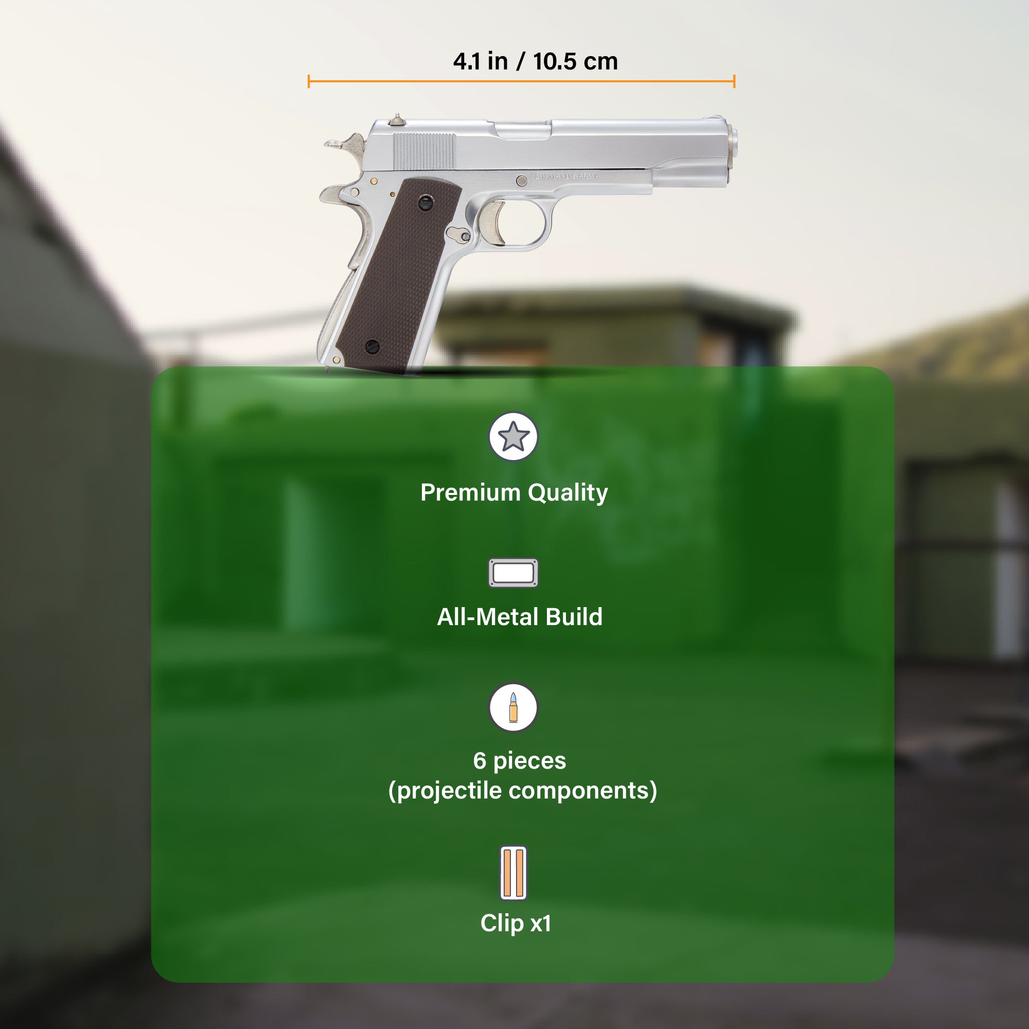 Detailed view of M1911 grip and safety features