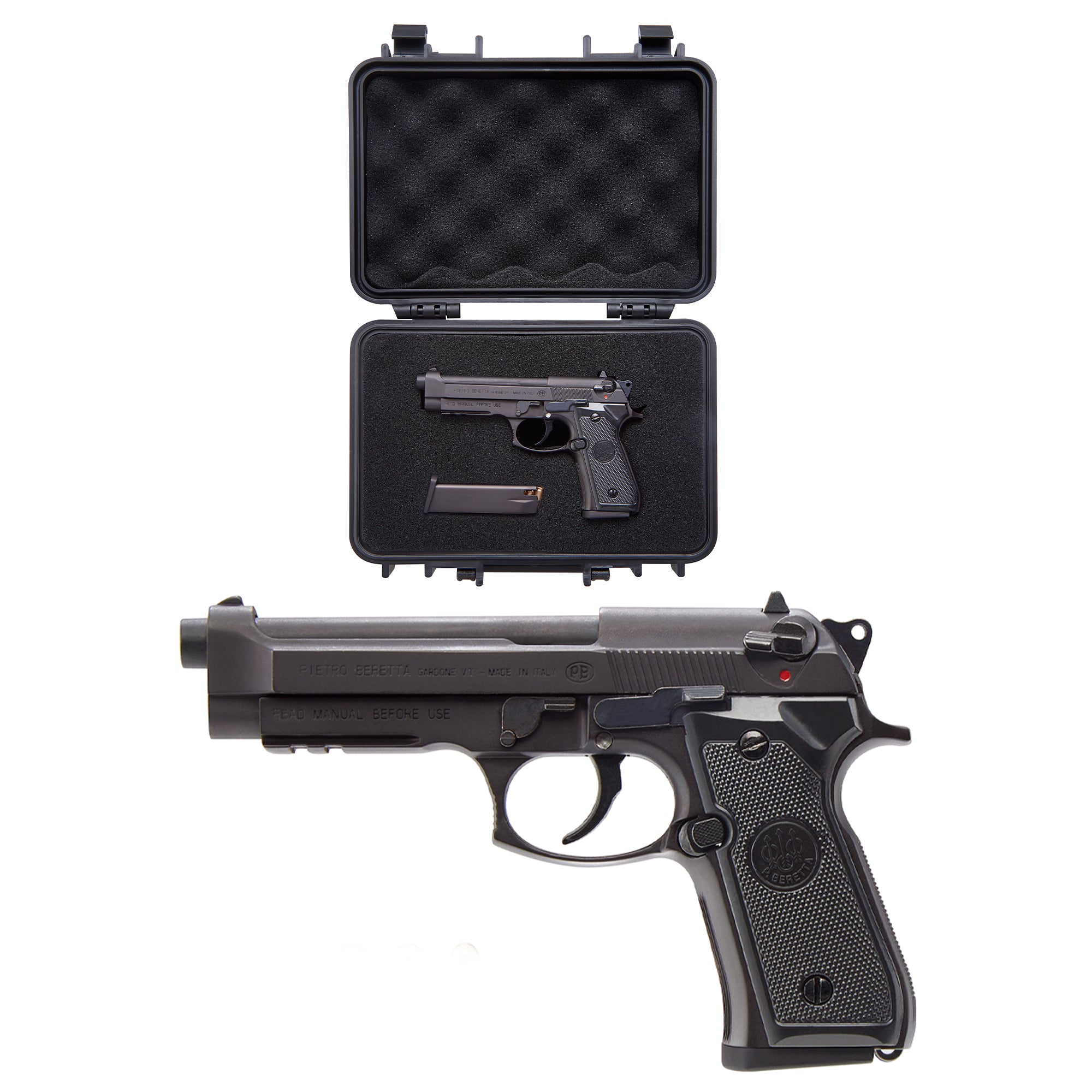 M92 Beretta - Argent - Modèle miniature sous licence Maximum Armory - Échelle 1:2.05