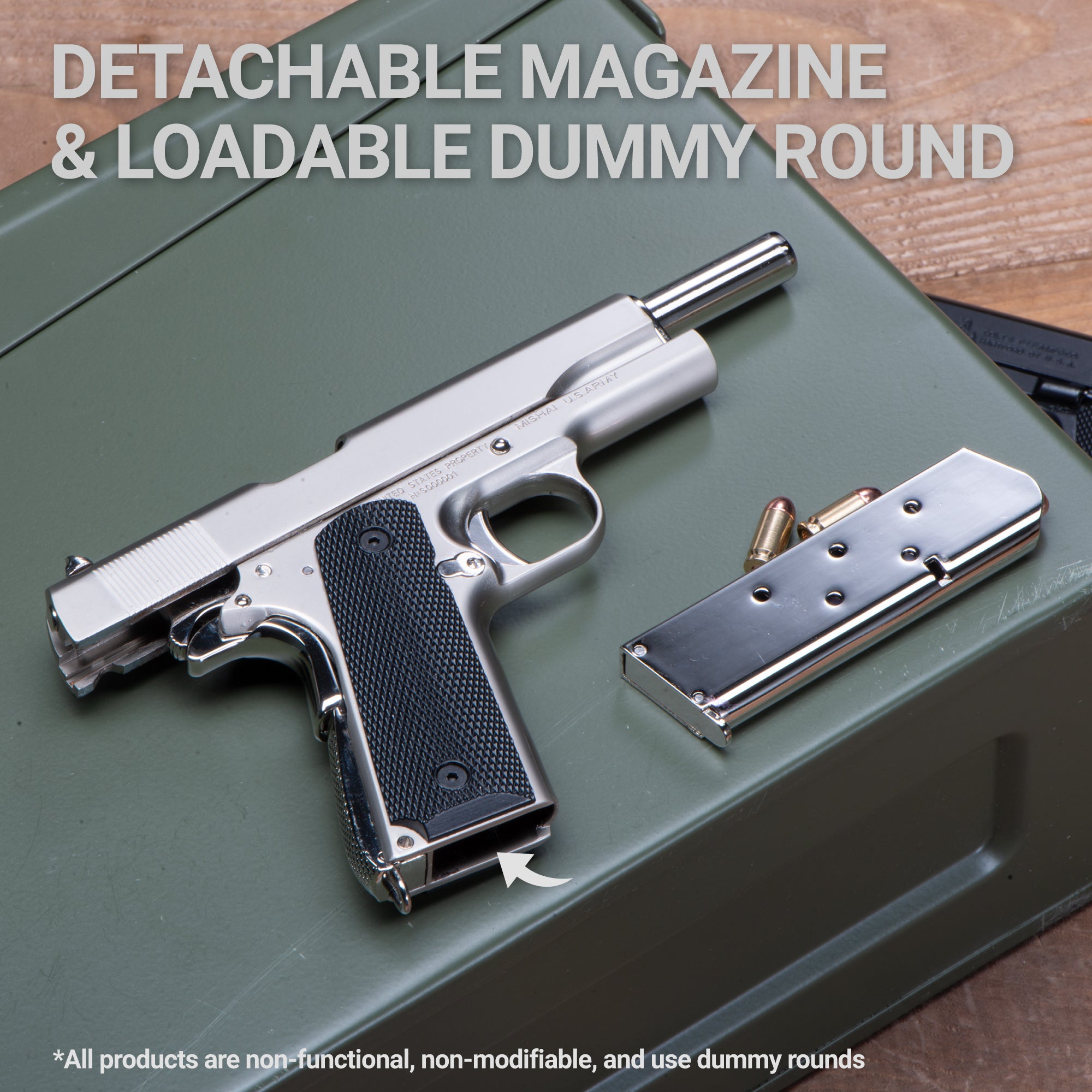 M1911 - Silver - 1:1.65 Miniature – Maximum Armory