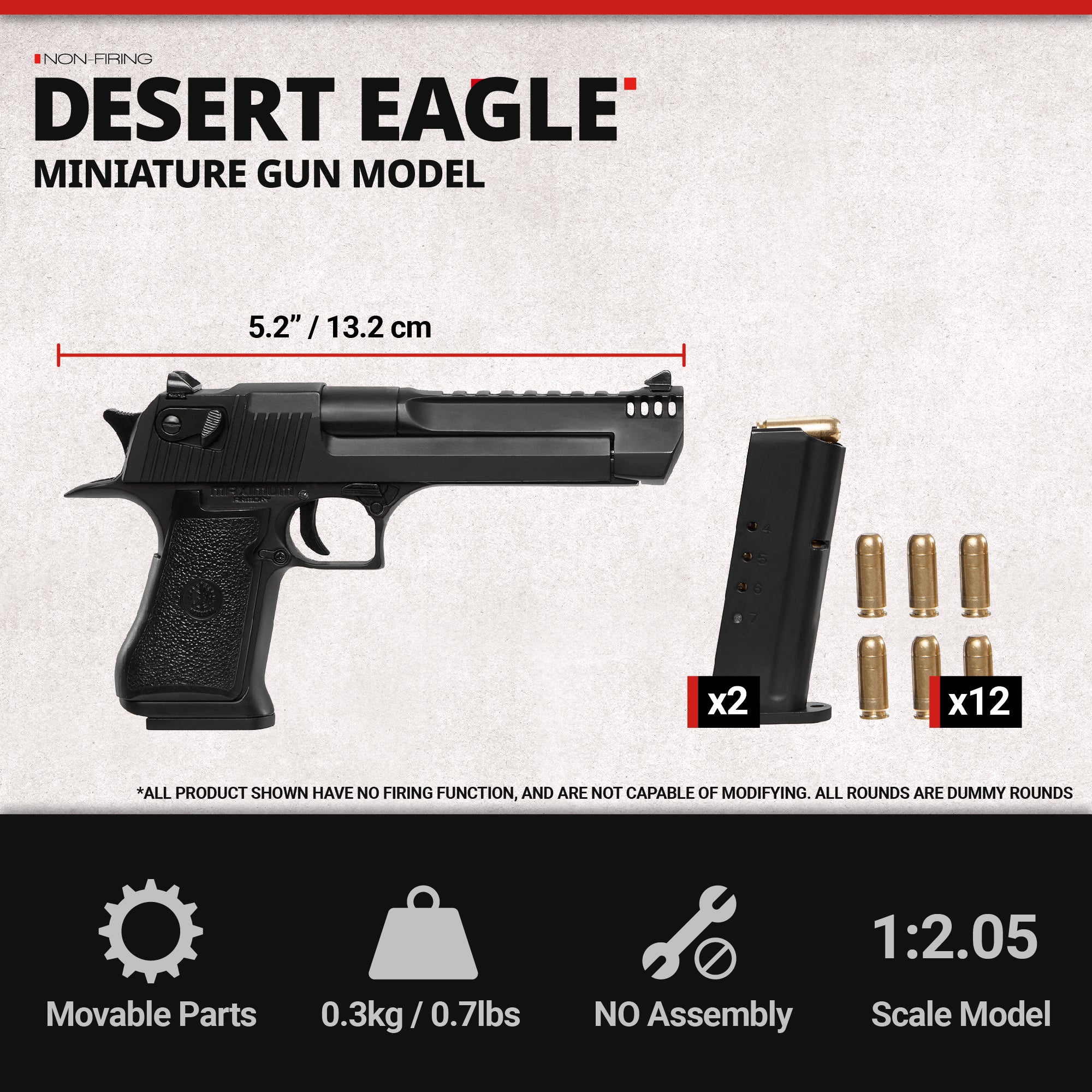 トイガンセット M92F MILITARY M9A1 DESERT EAGLE New Mini 1:3 Desert Eagle.50 Eagle Magnum Metal M92F Tiny