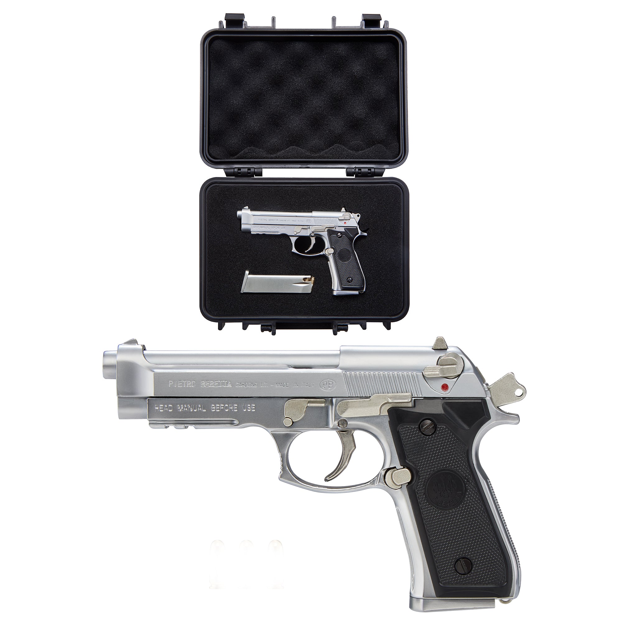 M92 Beretta - Silver - Maximum Armory Licensed Miniature Model - 1:2.05 Scale